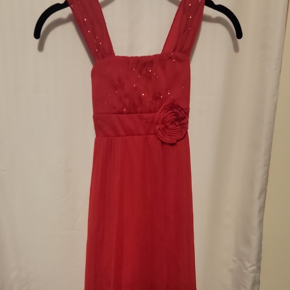 Amy' Closet Red Dress with Floral Accent